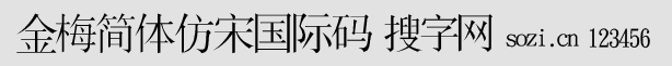 金梅簡(jiǎn)體仿宋國際碼